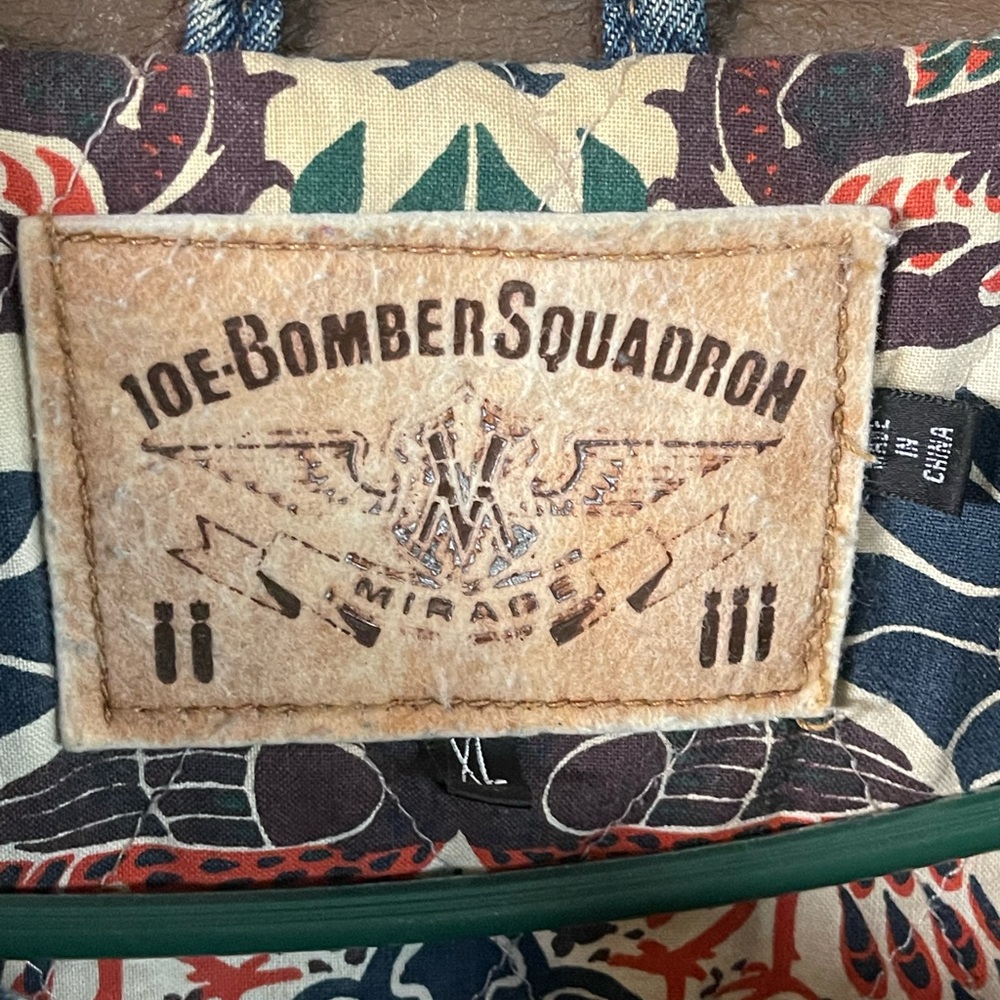 VINTAGE men’s 10E Bomber Squadron denim jacket quilted lined XL - Picture 4 of 10